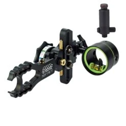 HHA Sports Bow Sight Tetra Dial .010 1 Pin Green 1 5/8″ Dia Left Hand TTR-5510 LH W/ Free Sight Light